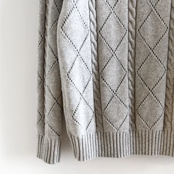 Sunday Best Pointelle Cable knit Wool Sweater - Picture 8 of 12